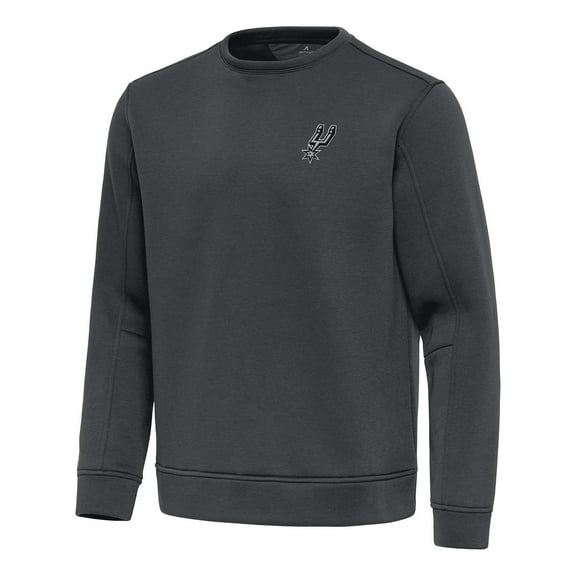 Men's Antigua Pewter San Antonio Spurs Relevant Pullover Sweatshirt