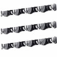 thumbnail image 2 of HUJI Wall Mount Broom Clamp Holder 4 Positions Grip Organizer & 5 Hooks Rack Home Kitchen Garage Mop tools Storage Organization System (3, 4 Position Grip Clamp Holder), 2 of 4