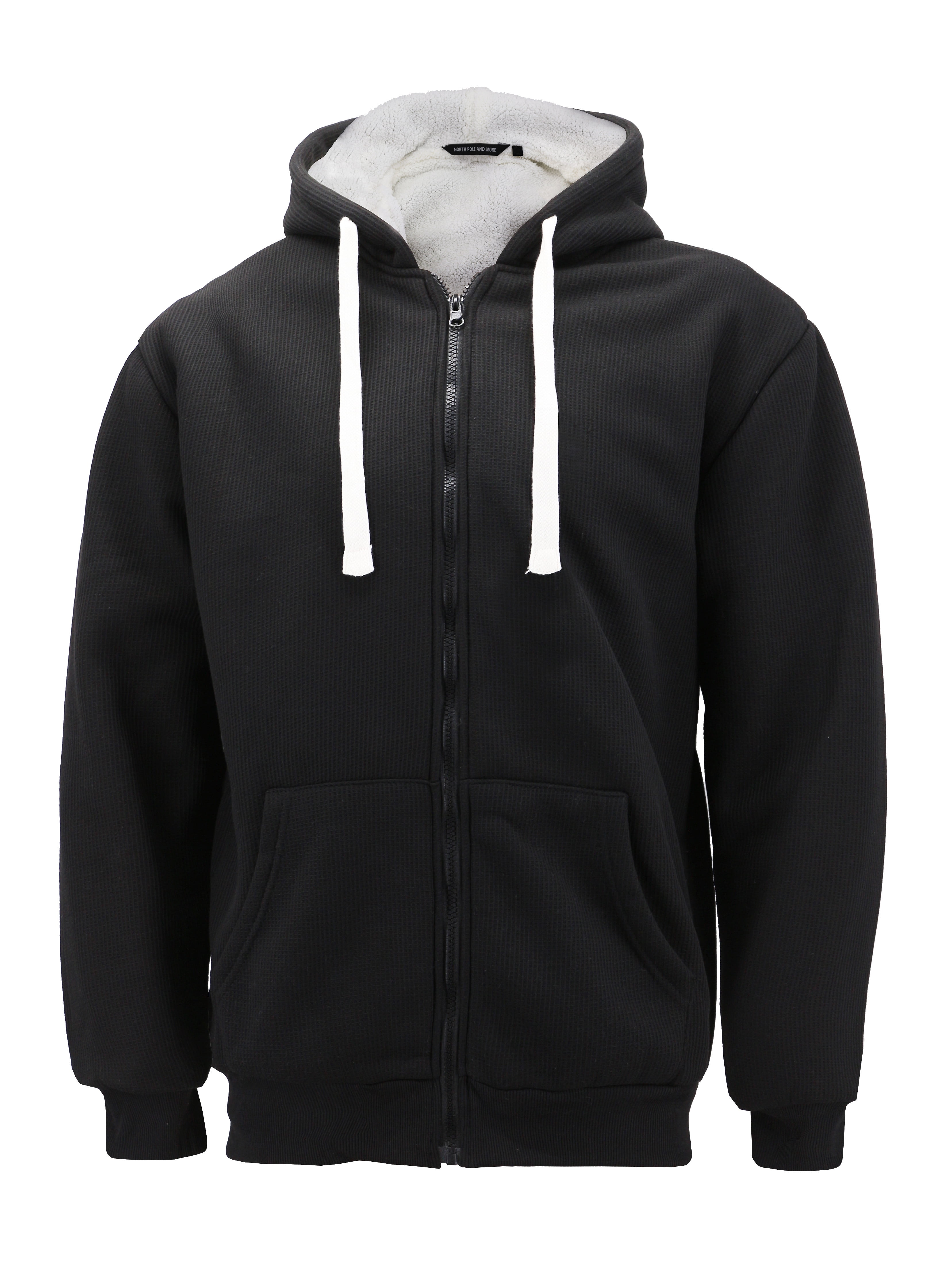 North Pole - Men's Heavyweight Thermal Zip Up Hoodie Warm Sherpa Lined ...