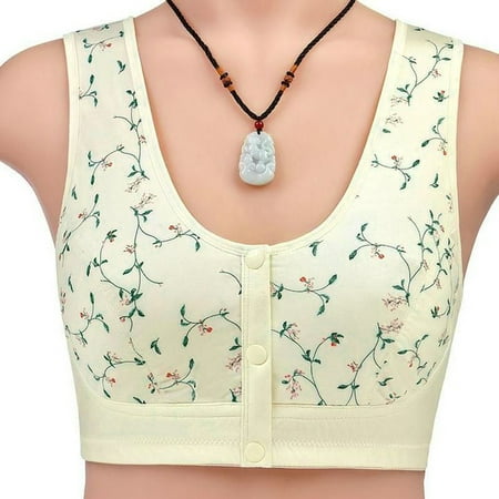 

5 packs * Wome No Steel Ring Front Button Vest Style Floral Print Bra bra