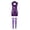 t-467Purple, variant on ZHOGXU Womens Metallic Shiny Sleeveless Dress High Neck Cutout Bodycon Party Mini Dresses With Socks For Nightclub Party