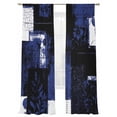 thumbnail image 7 of Navy Blue Black Sheer Curtains 96 Inch Length 2 Panels Set, Modern Abstract Art Botanical Voile Window Treatment Semi Sheer Long Curtains Drapes for Bedroom/Living Room/Kitchen 52"x96"x2, 7 of 7