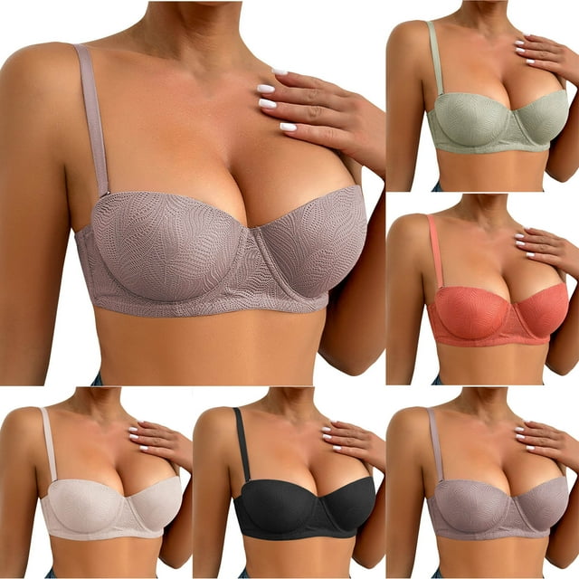 Balconette Bras for Women Underwire Push Up Bra Plus Size Everyday Bralettes Adjustable Spaghetti Straps Lift Up Bras Green Bras,Size 70B-90C