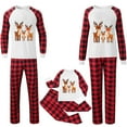 thumbnail image 5 of Mifsaly Christmas Family Pajamas Matching Sets 2025 Xmas Funny Print Raglan Long Sleeve Sleepwear Crewneck Color Block Nightwear Loose Plaid Pants Funny Gifts Festival Casual Homewear, 5 of 5