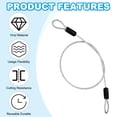 thumbnail image 4 of Uxcell Vinyl Coated Stainless Steel Cable with Loops, Flexible Wire Rope Security Chain Lanyard Lock for Outdoor Lighting Transparent 1/8" 1.6ft, 4 of 7