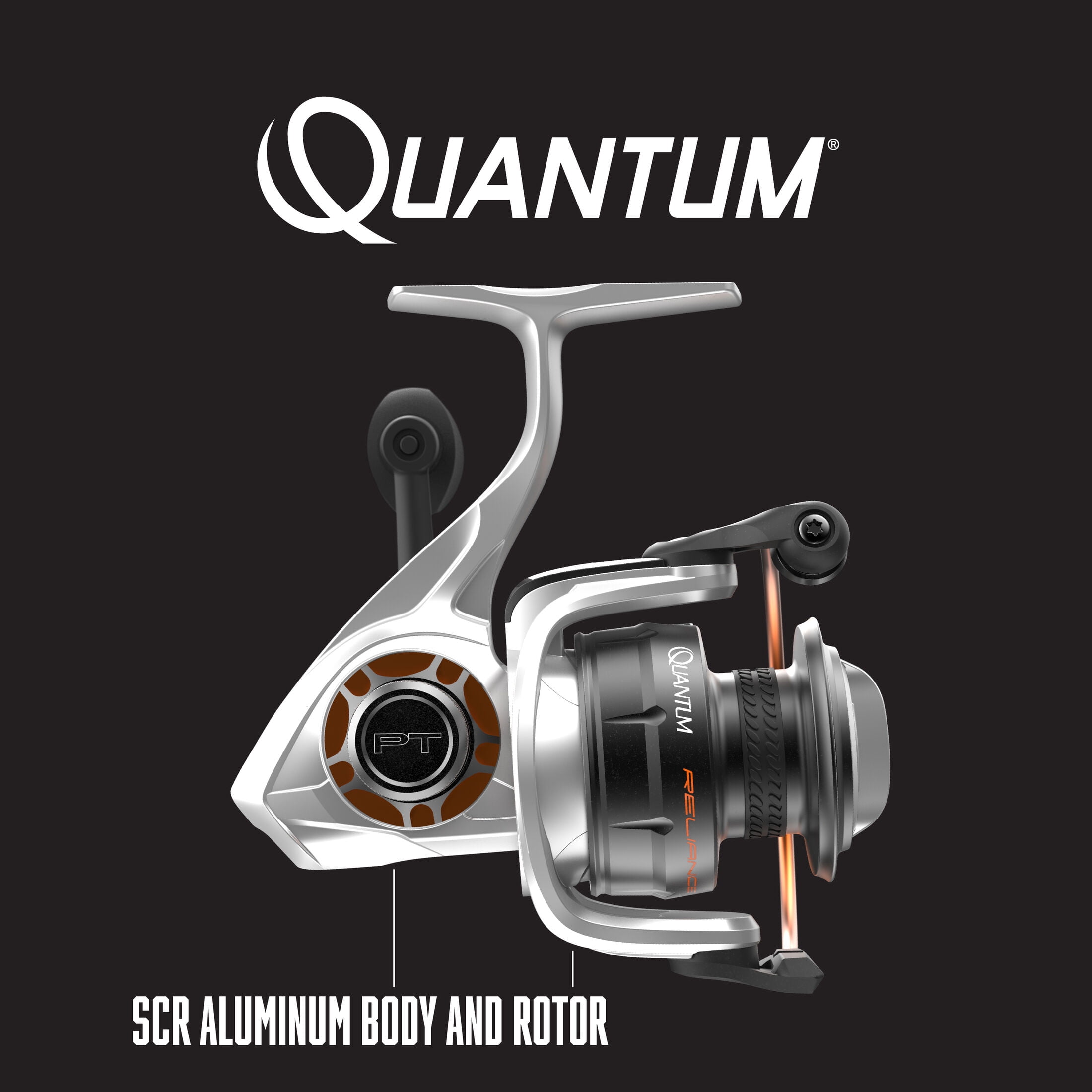 a cylindrical fishing reel has a mass of 0.85 kg Quantum Reliance Spinning Reel, Size 85 Reel, Changeable Right- or Left-Hand Retrieve, Anti-Corrosive Bearings, Water-Tight Seal, Oversized Knob Handle, Silver/Black Sports & Outdoors Quantum Reliance Spinning Fishing Reel,