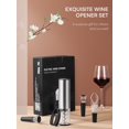 thumbnail image 5 of Electric Wine Opener, Cordless Automatic Electric Wine Bottle Opener with Charging Base, Vacuum Freshener with 2 Stoppers, Foil Cutter,Wine Pourer,Adaptor, 5 of 6