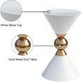 thumbnail image 2 of Meridian Furniture Malia White and Gold Metal Hourglass Shaped End Table, 2 of 7