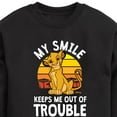 thumbnail image 3 of The Lion King - Simba - My Smile Keep Me Out of Trouble - Toddler & Youth Crewneck Fleece Sweatshirt, 3 of 5