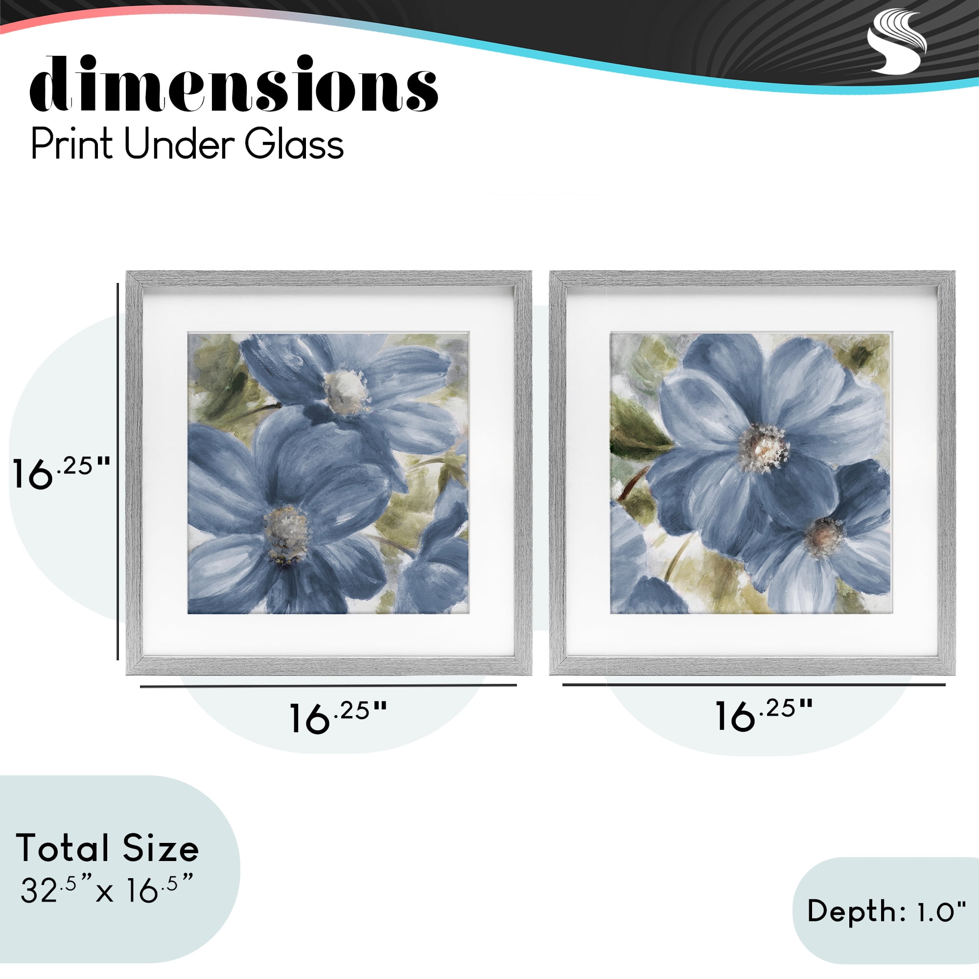 Stupell Industries Floral Walk in Beauty 2 Piece Gray Framed Print Under Glass Set, design by Lanie Loreth