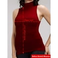 thumbnail image 3 of Women Sleeveless Mock Neck Turtleneck Body Shaping Tank Top Slim Fitted All Ribbed Shirt Fits Medium Large X-Large Plus Size, 3 of 5