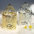 thumbnail image 2 of facefd Electroplated Metal Birdcage Shape Tea Light Candle Holder B-Silver, 2 of 8