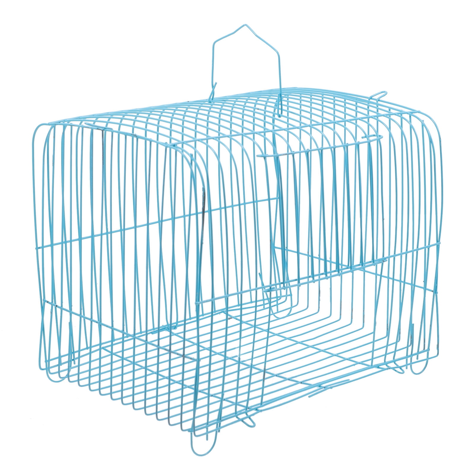 PTOOTP Comfortable Sky-Blue Wire Bird Cage for Safe and Stylish Travel