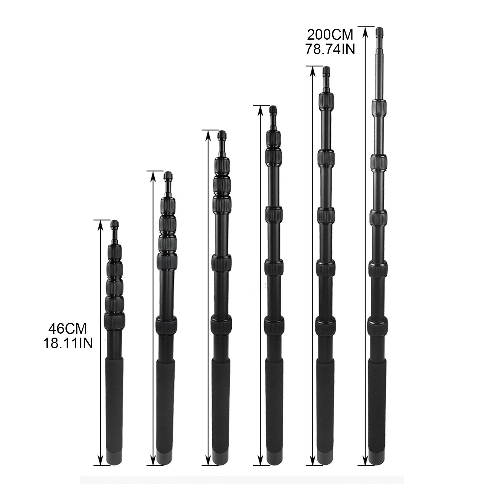 NEXAVKPR 6-Section Extendable Microphone Arm Pole for Filming with 1/4" / 3/8" Threads