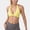 Yellow, variant on Women's Halter Neck Sports Bra with Ruched Front Detail Low Impact Stretch Fabric Removable Padding - Small, Yellow