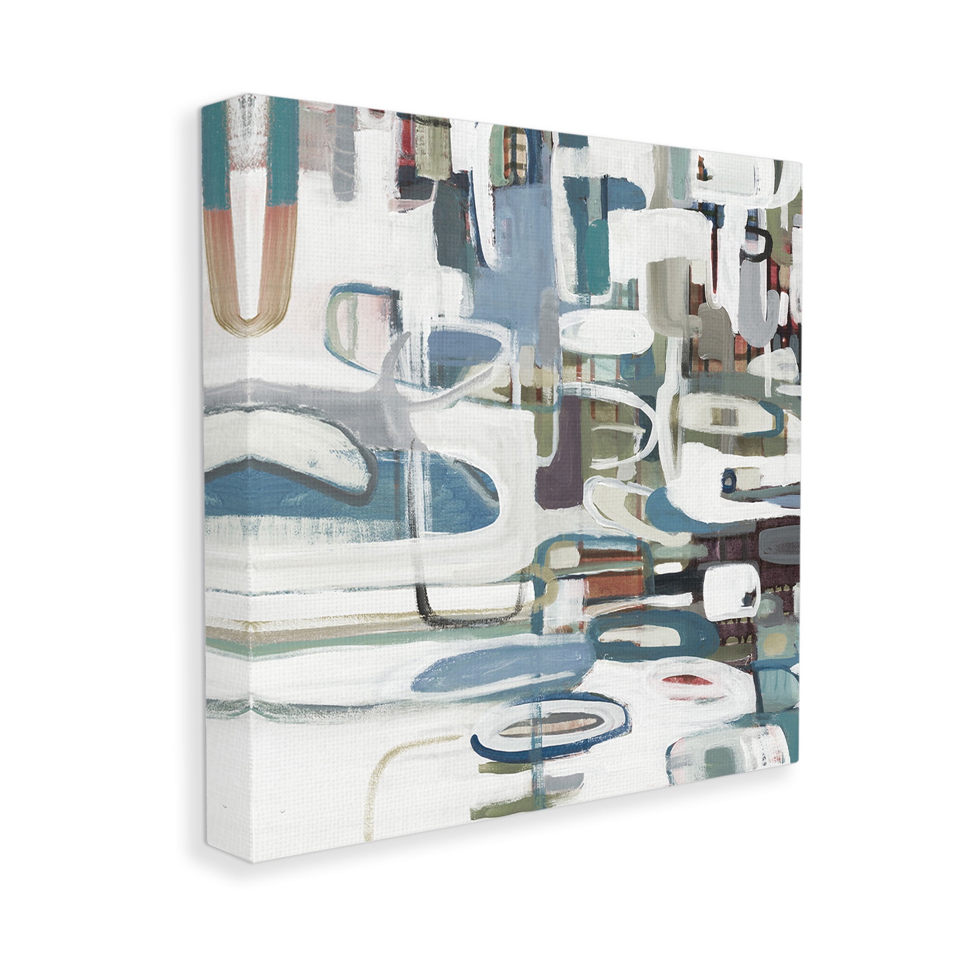 Stupell Industries Abstract Geometric Forms Abstract Painting Gallery Wrapped Canvas Art Print Wall Art, 24 x 24