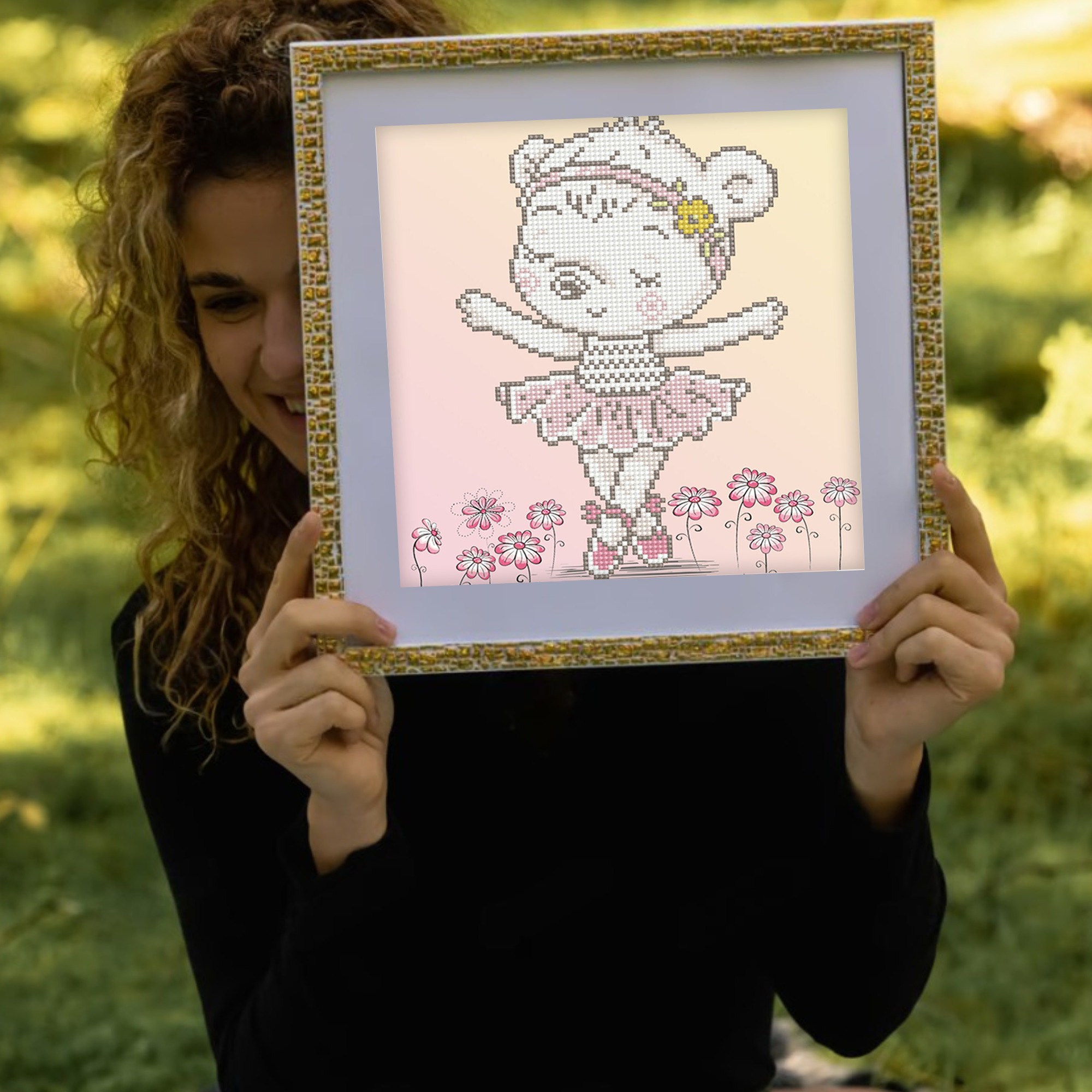 Diamond Dotz Ballet Bear Dance Diamond Painting Kits for Adults - Diamond Art Kits a Relaxing Creative Craft Kit with Dotz Gems  12.6"x12.6"