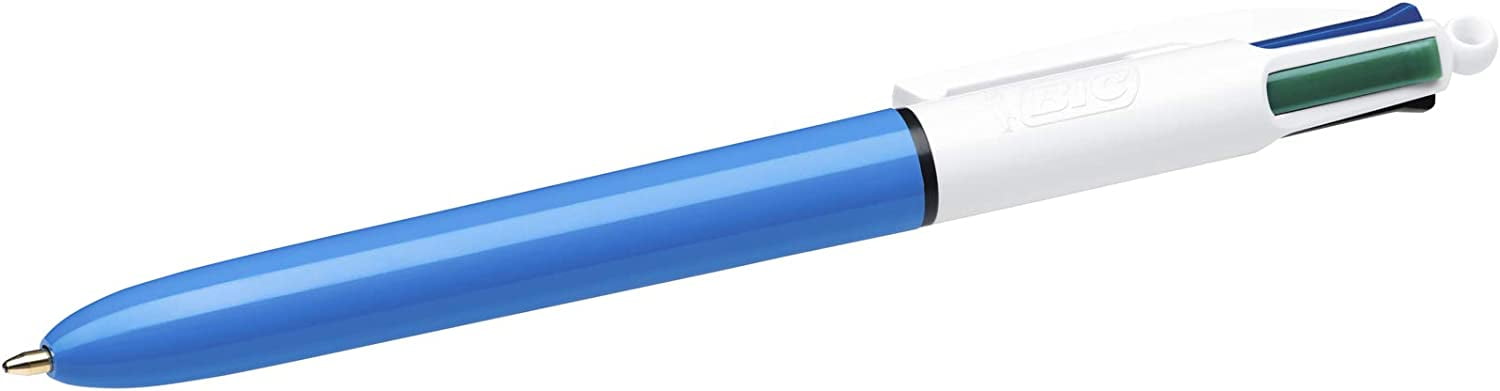 BIC 4 Colours Original Retractable Comfortable Ballpoint Pens - Box of 12 - Medium Point (1.0 mm) - Precision Writing