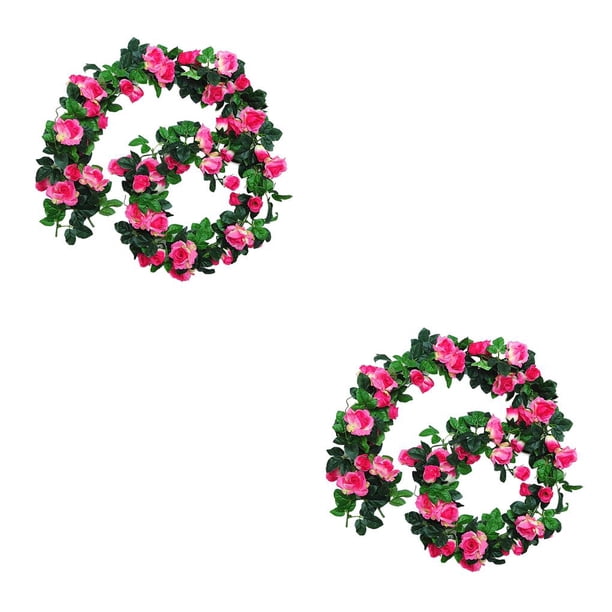 Guirnalda de Vid de Rosas Artificiales Wosthever 24 Cabezas Tela de Seda 1,6 m