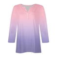 thumbnail image 5 of Blouses for Women Fashion,T-Shirts for Women,Fashion Casual Solid T-Shirt 3/4 Sleeves Buttons Blouse V-Neck Casual,Blouses for Women Casual, 5 of 5