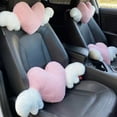 thumbnail image 3 of Jkung Car Headrest Pillow Breathable Wear-Resistant Heart Shape Neck Support Pillow Seat Back Cushion Car Interior Decoration, 3 of 8