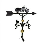 Montague Metal Products 32-Inch Deluxe Weathervane with Black and Chrome Motorcycle Ornament