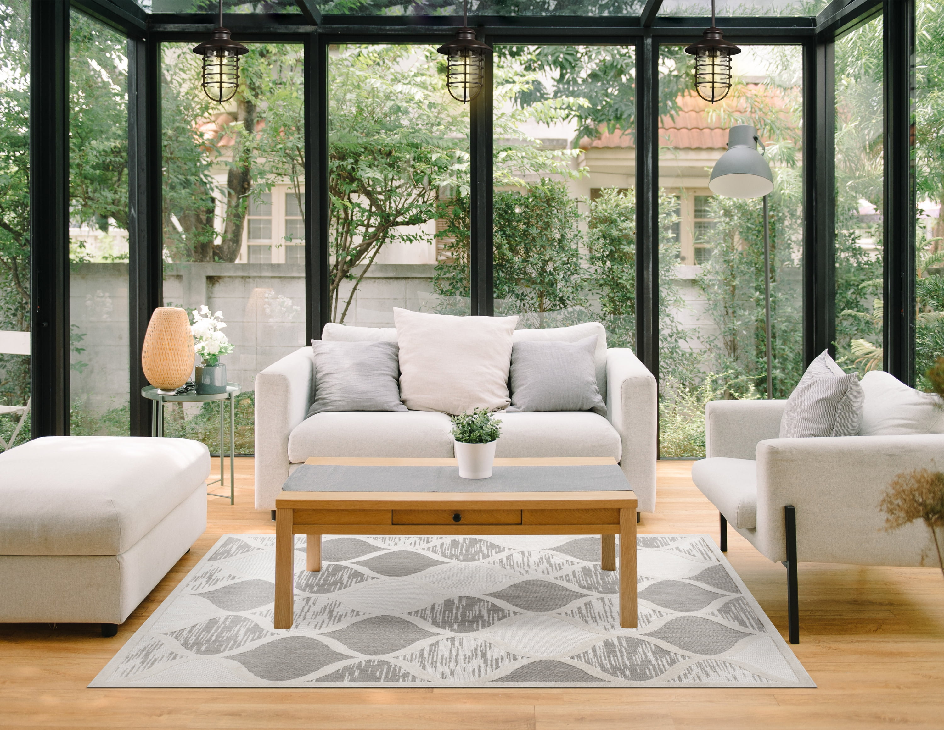 Leick Home Laurus Indoor Outdoor Area Rug, 5-Foot 3-Inch by 7-Foot