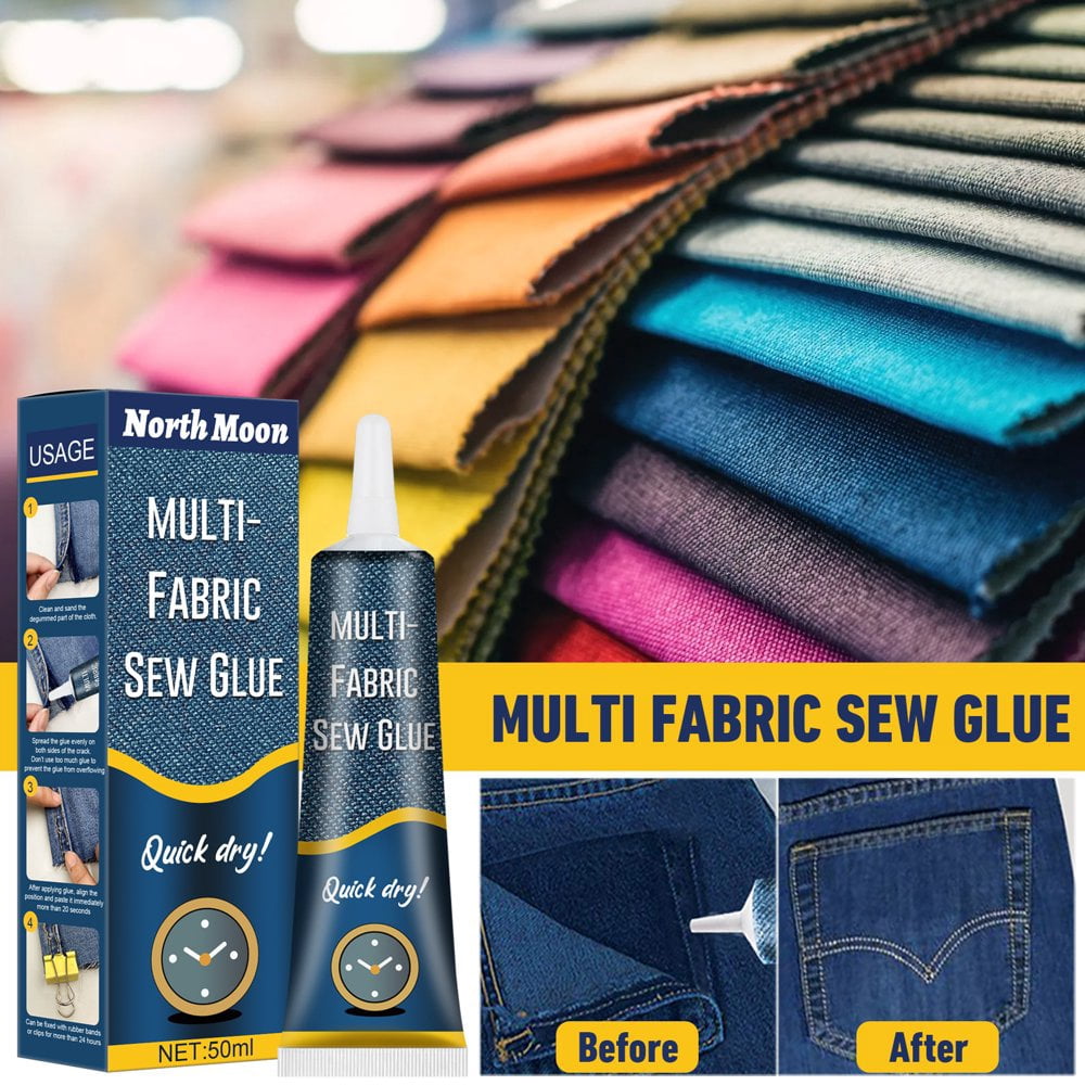 2pcs Instant Sew Glue Bonding  Liquid Cloth Repair Sew Glue 50ml Quick Dry