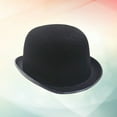 thumbnail image 4 of Sombrero Fedora de lana estructurado unisex clásico para hombres y mujeres (negro), 4 of 5