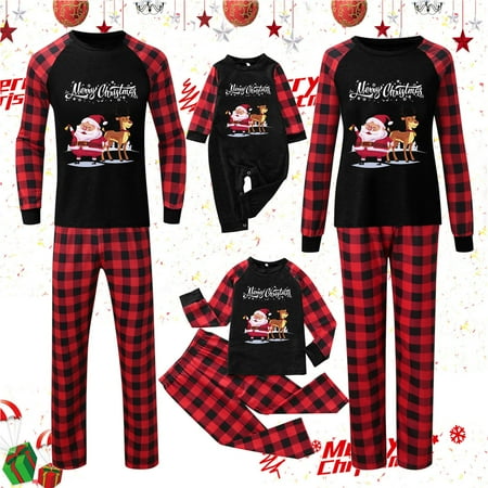 

NEGJ Men Dad Christmas Santa Print Long Sleeve Tops And Lattice Pants 2PC Set Outfirs Family Matching Pajamas Sleepwear Xmas Clothes Pjs Matching Sets Loungewear Outfits