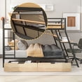thumbnail image 6 of Full Size Metal Bed Frame with Built-in Desk, 2 Drawers & Light, Black for Bedroom, 6 of 26