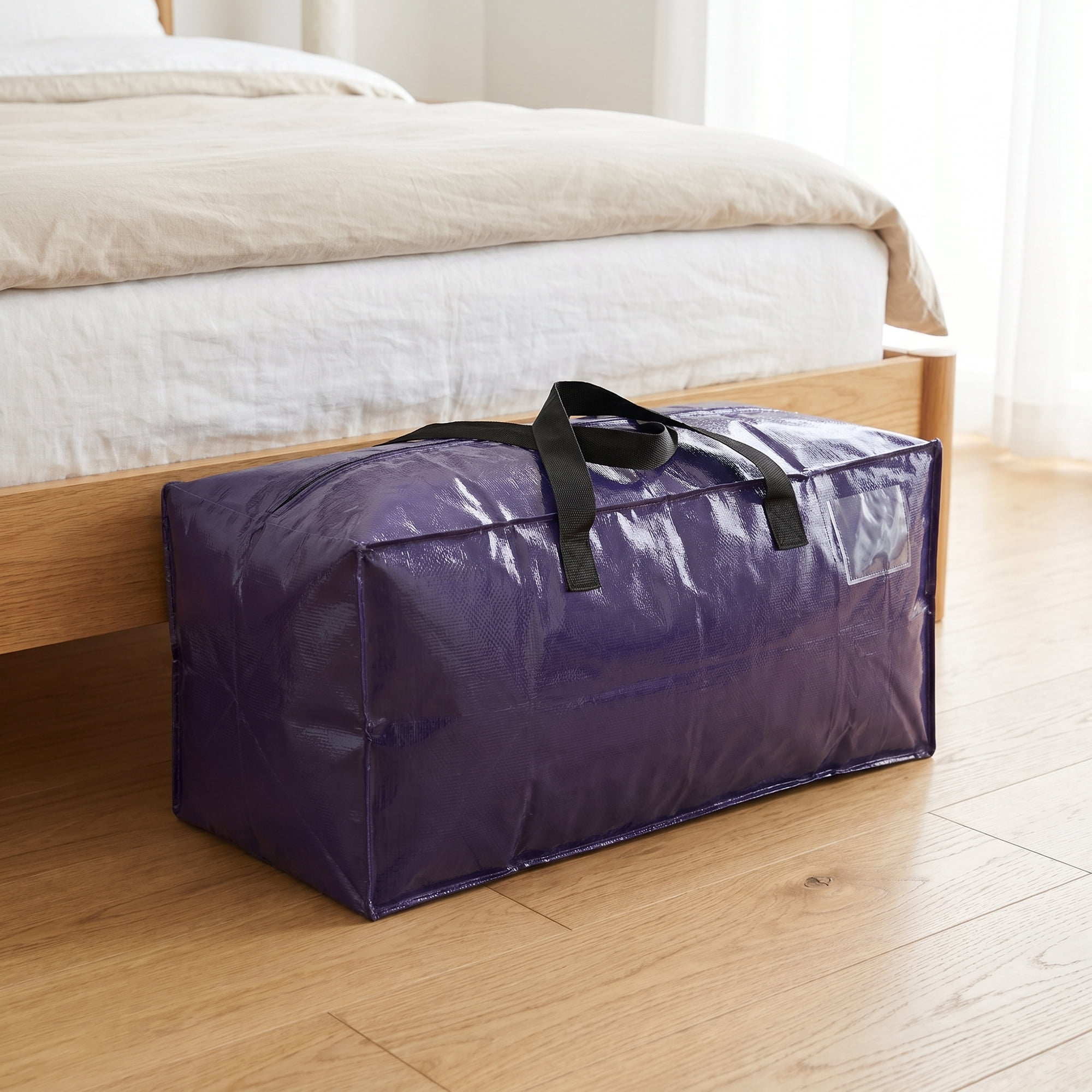 Unique Bargains Spacious PP Packing Bag with Zipper Closure Dark Blue 29.1"x13.0"x14.6"