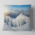 thumbnail image 2 of Designart Winter Mountains Panorama - Photography Throw Pillow - 16x16, 2 of 5