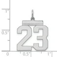 thumbnail image 2 of 925 Sterling Silver Rhodium Plaqué Numéro 23 Pendentif Pendentif Breloques, 2 of 6