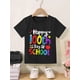 thumbnail image 1 of [Camiseta vibrante] Camiseta para niña con dibujos animados del centenario de clases | Manga corta suave y transpirable, diseño divertido con lápices y estrellas, ideal para niñas de 4 a 13 años, rop, 1 of 6
