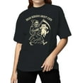 thumbnail image 2 of Grim Reaper Cat Lover Design Women's T-shirt, 2 of 3