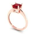 thumbnail image 2 of Clara Pucci 14K Rose Gold 1ct Ruby Solitaire Ring for Women, 2 of 8