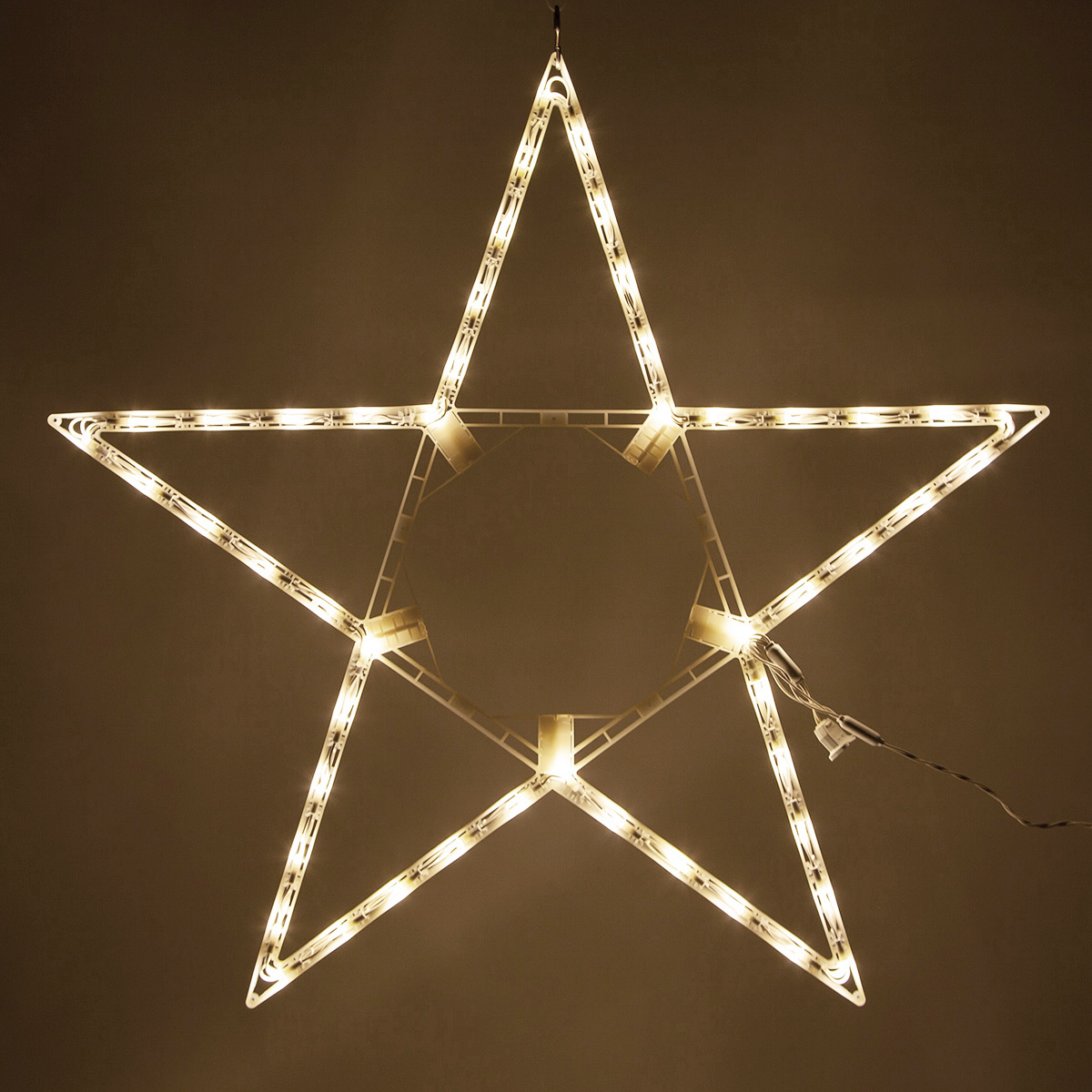 Kringle Traditions 32” Warm White LED Star Light, Fold-Flat Christmas Lighted Star, Outdoor 