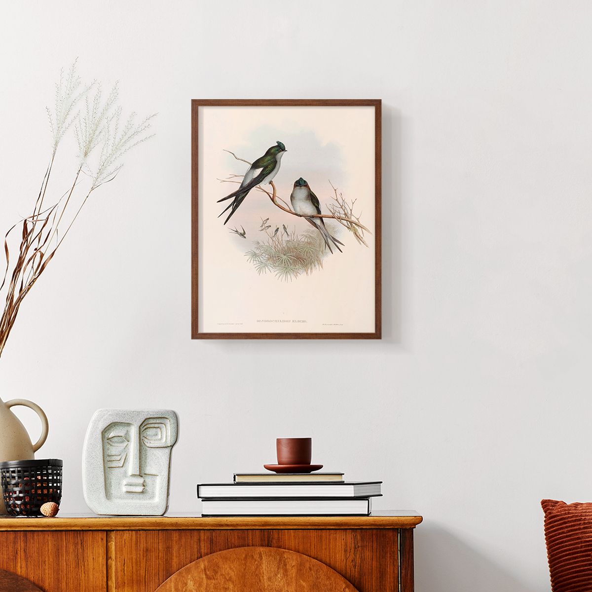 Vintage Animal Print X - 10in. x 8in. Vintage Framed Print in Walnut Wood Frame
