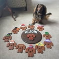 thumbnail image 3 of Dachshund Seasonal Welcome Sign for Front Door Rustic Round Wood Wreaths Sausage Dog Wall Hanging Home Decor, 3 of 7