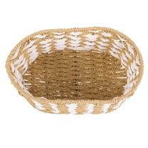 unbranded  Woven Storage Basket Wire Sundries Rectangular Wicker Hamper Beige