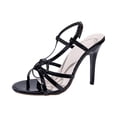 thumbnail image 5 of Rokment Women Stiletto High Heels Slingback Dressy Sandals Sexy Fashion Open Toe Strappy Slip on Dress Pumps Summer Shoes for Bride Wedding Banquet Black Size 6.5, 5 of 6