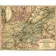 thumbnail image 2 of Vintage Maps 18x15 Black Modern Framed Museum Art Print Titled - Lake Erie and Louisville Railway, 2 of 4
