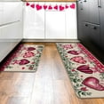 thumbnail image 6 of Valentine''s Day Kitchen Rugs Set of 2, Pink Black Love Heart Eucalyptus Leaves Arrow Kitchen Mats Decor, Anniversary Wedding Holiday Floor Door Mat Home Decorations -17x30 and 17x47 Inch, 6 of 6