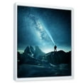 thumbnail image 3 of Designart 'A Light Shining by A Man Shining Into The Night Sky' Modern Framed Canvas Wall Art Print, 3 of 5