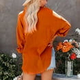 thumbnail image 4 of under 10.00 Womens Long Sleeve Tops Women's Funny Fashion Solid Color Buttons Long Sleeve Loose Tops Blouse, 4 of 8