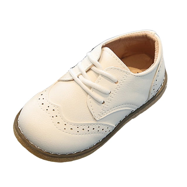DXOUPM Shoes for Girls Lace Up PU Leather Dance Shoes for Little Kid Non Slip Comfortable