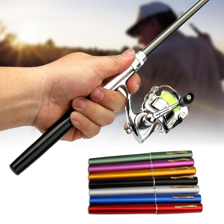 SPRING PARK 1.6m Pen Fishing Rod Reel Combo Set Mini Pocket Telescopic  Fishing Pole Kit with Fishing Rod and Metal Spinning Reel Combo Kit for