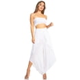 thumbnail image 5 of Sakkas Vanessa Women's Bandeau Tube Top & Wide leg Gaucho Pants Set Palazzo Boho - White - S/M, 5 of 5