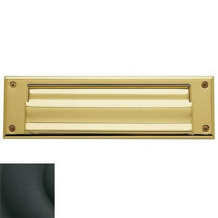 Baldwin 0017.050 Hinged Magazine Size Letter Box Plate, Satin Brass and Black